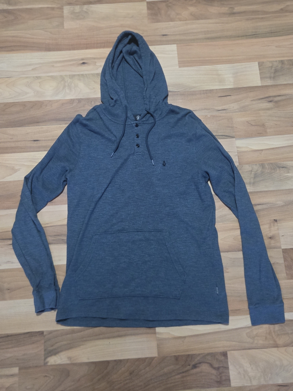 Volcom Men's Hooded Sweatshirt - Charcoal Blue
